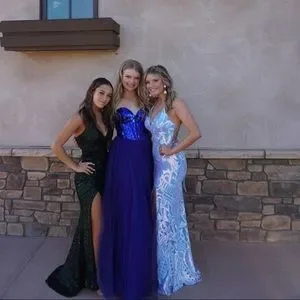 David's Bridal | Dresses | Davids Bridal Jules And Cleo Mosaic Beaded Prom  Dress Color Blue Size 2 | Poshmark